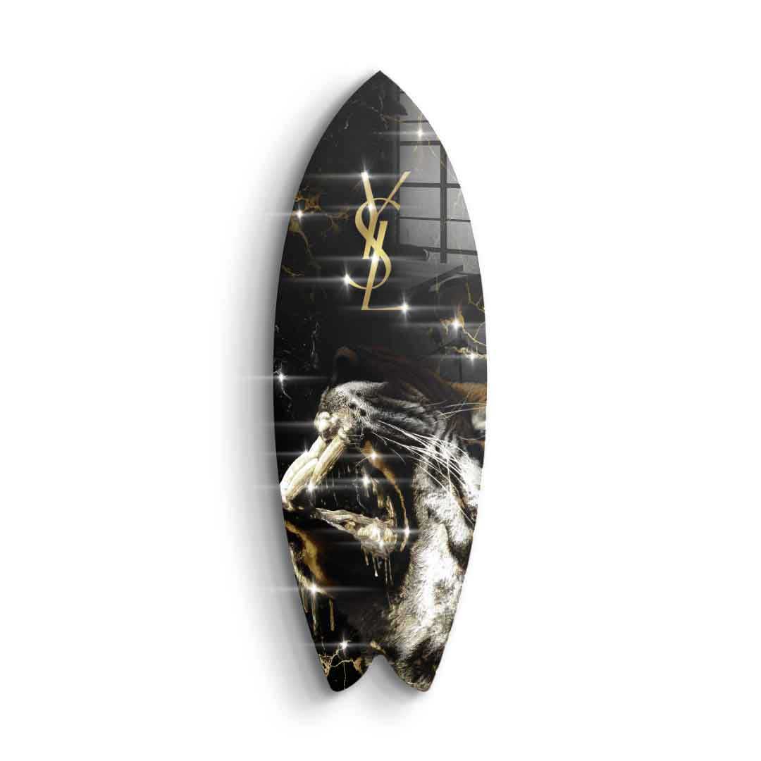 Surfboard Luxury Tiger - gold leaf