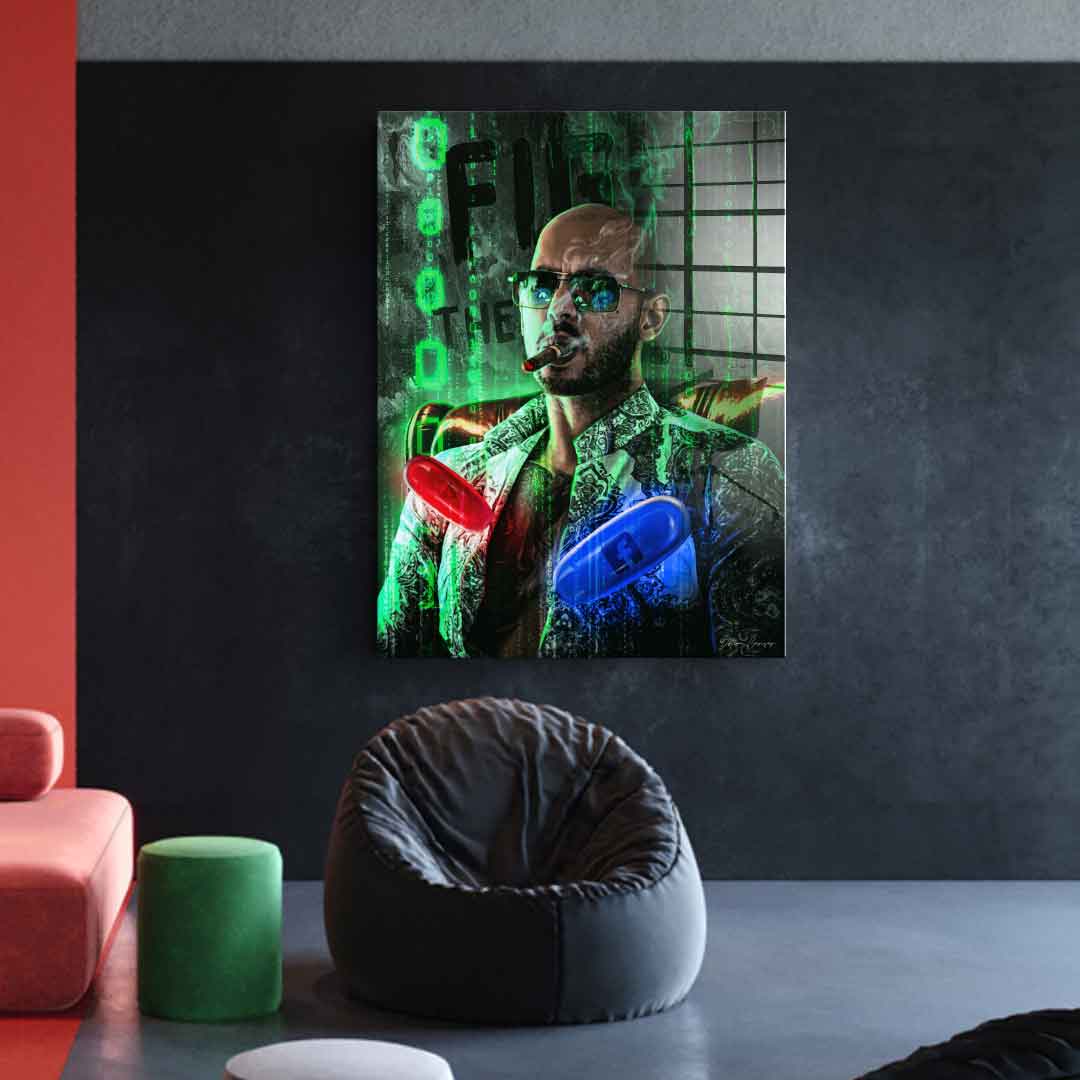 Andrew Tate V2 Fight the Matrix - acrylic glass