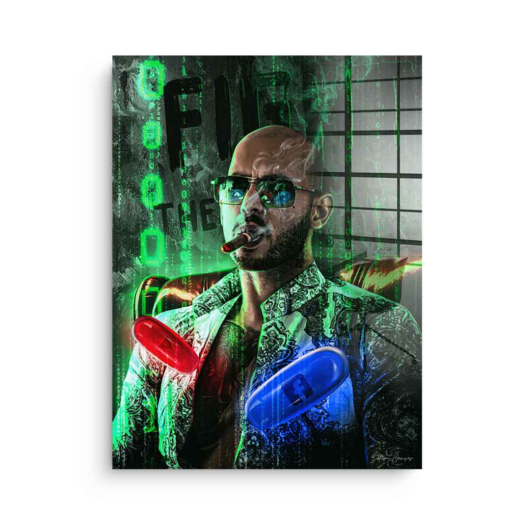 Andrew Tate V2 Fight the Matrix - acrylic glass