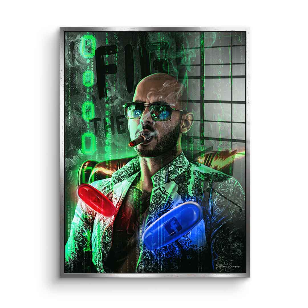 Andrew Tate V2 Fight the Matrix - acrylic glass