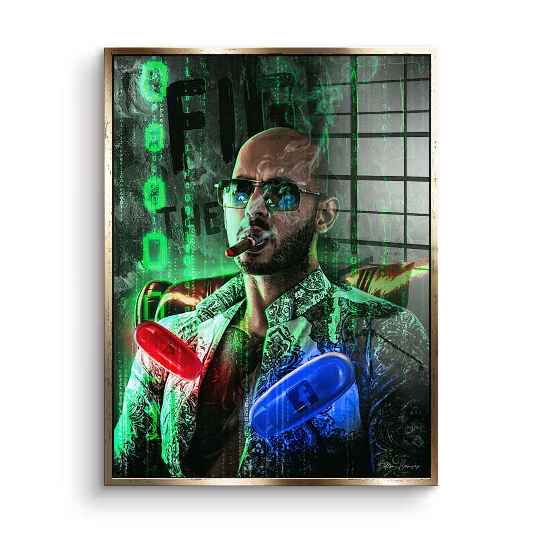 Andrew Tate V2 Fight the Matrix - acrylic glass