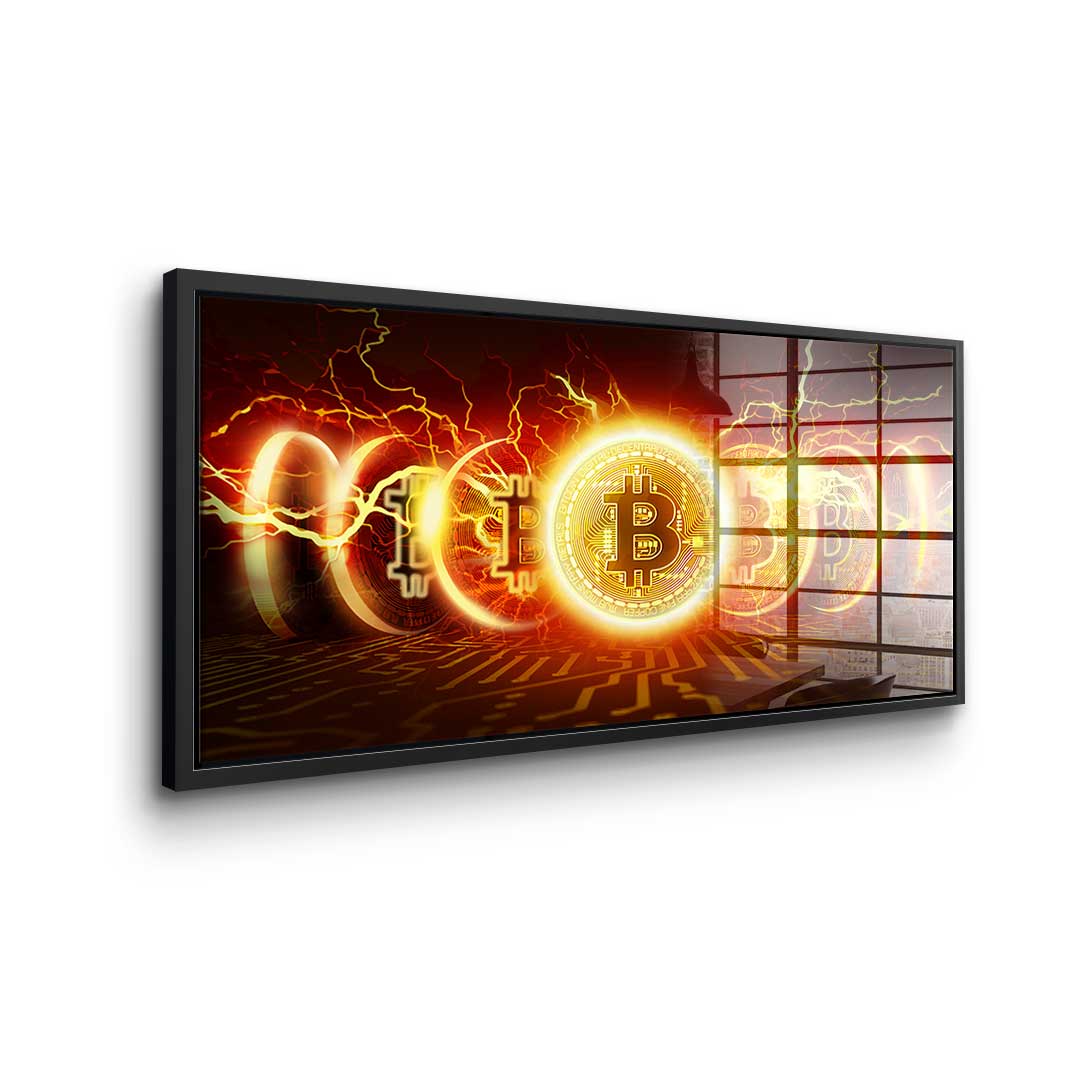 Bitcoin Fire Explosion - acrylic glass