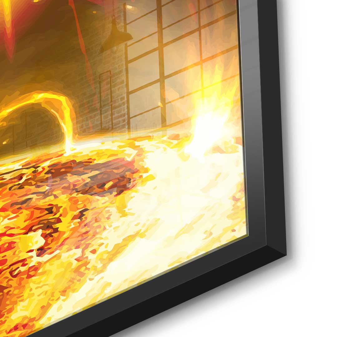 Bitcoin on Fire - acrylic glass