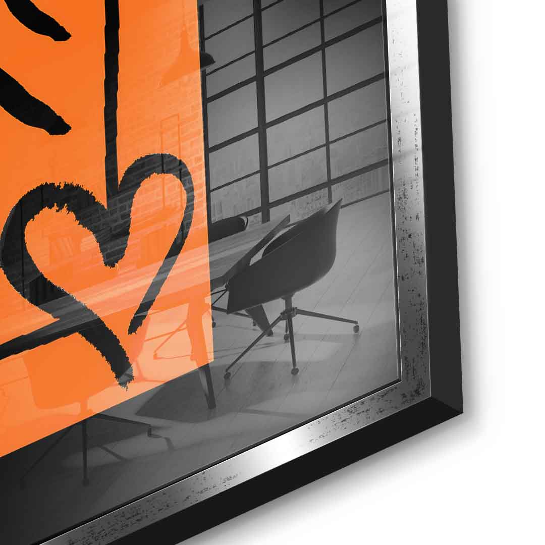 Black & Orange Mickey - acrylic glass