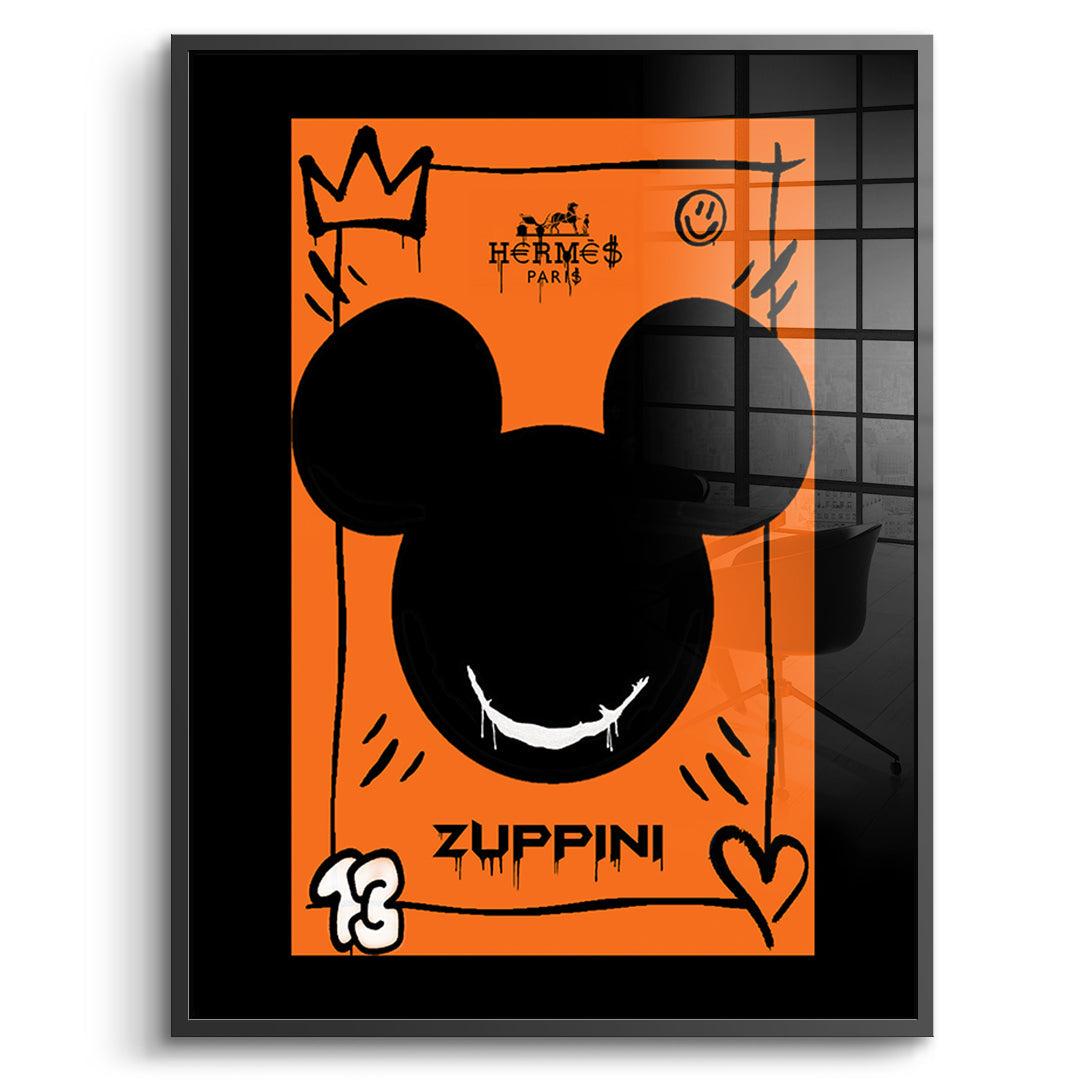 Black & Orange Mickey - acrylic glass