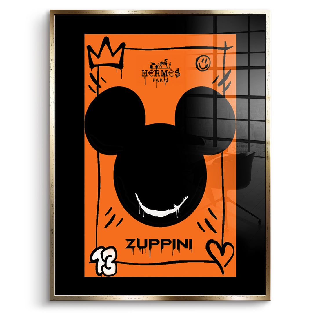 Black & Orange Mickey - acrylic glass