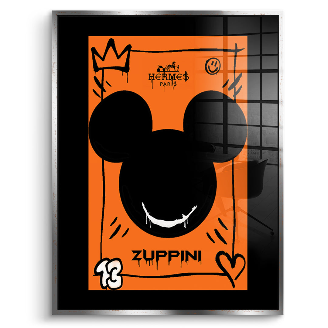 Black & Orange Mickey - acrylic glass