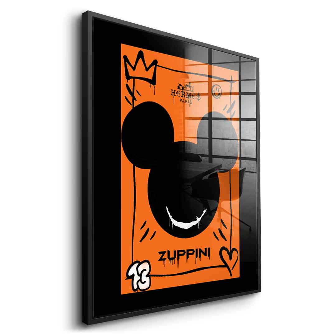 Black & Orange Mickey - acrylic glass