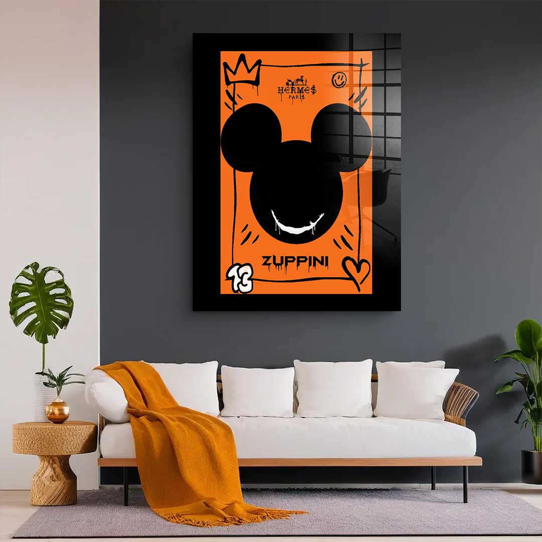 Black & Orange Mickey - acrylic glass