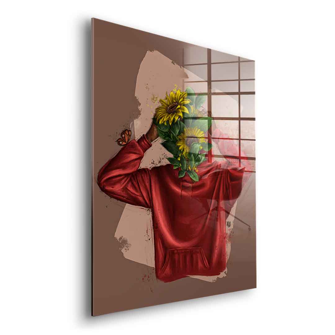 Brown Flower Head - acrylic glass