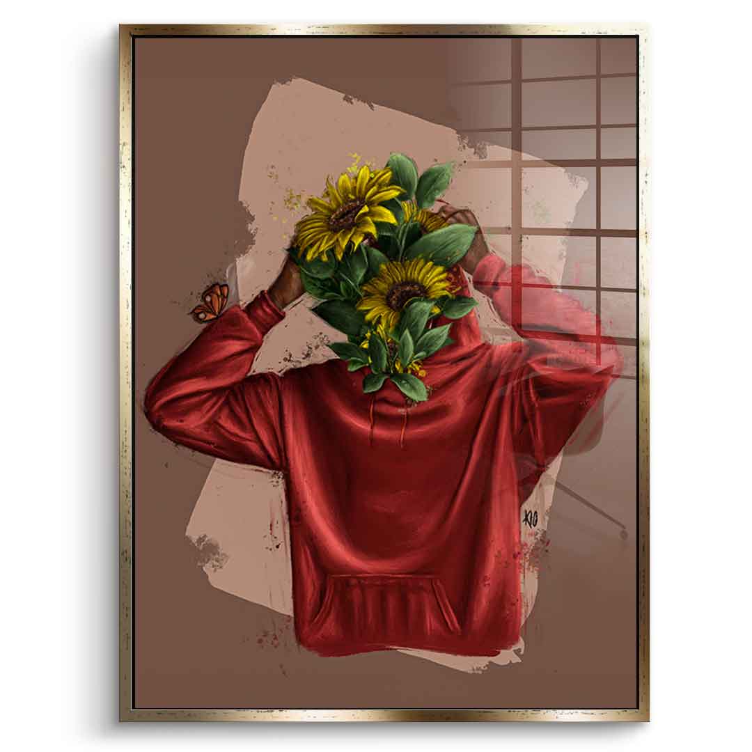 Brown Flower Head - acrylic glass