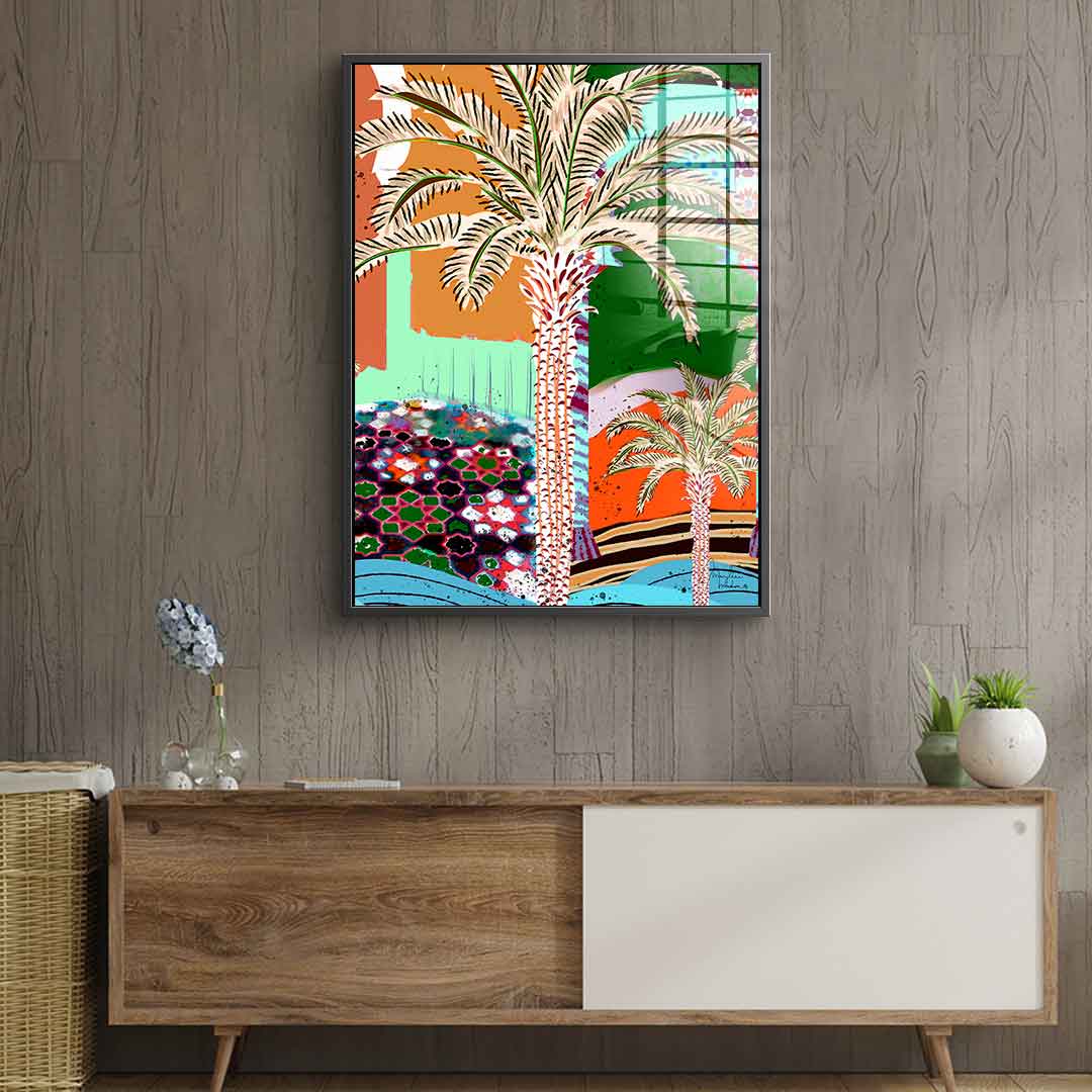 Colorful Palm Tree - acrylic glass