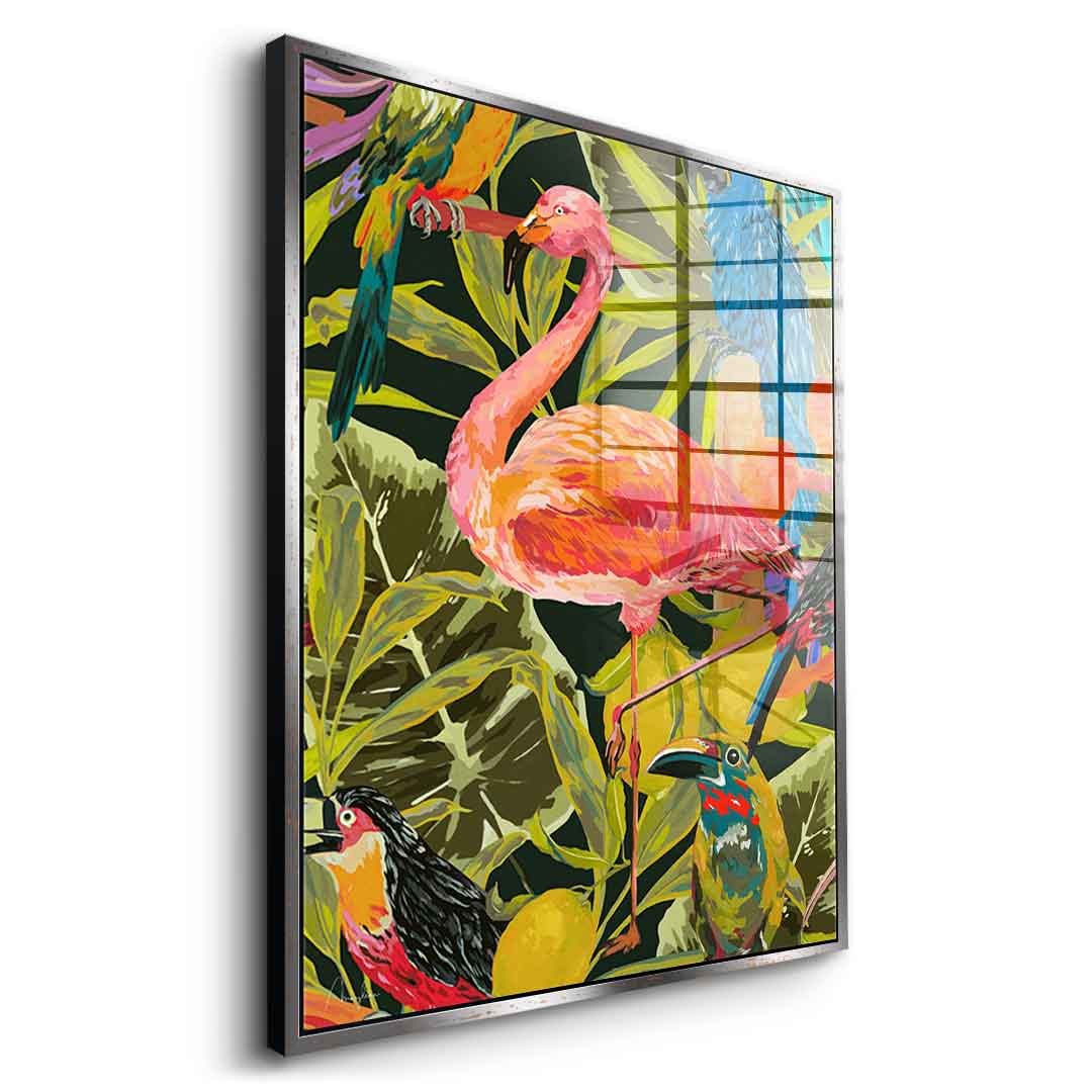 Jungle flamingo - acrylic glass