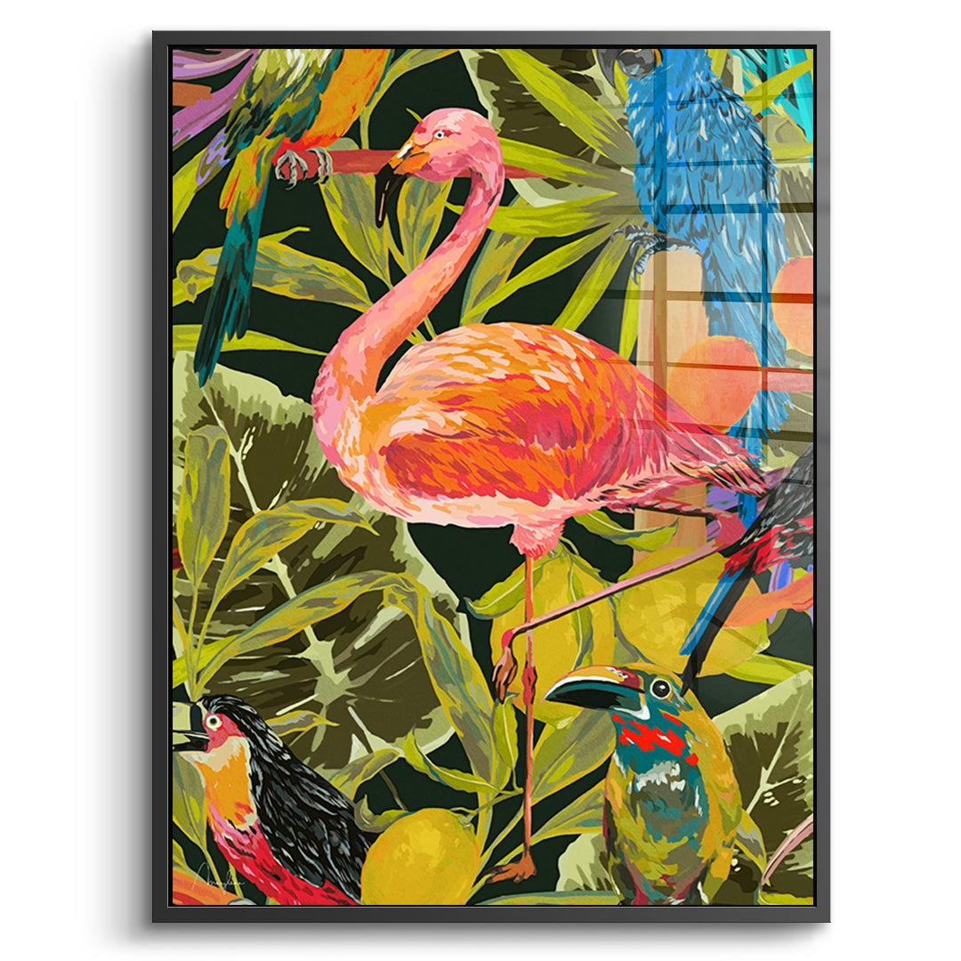 Jungle flamingo - acrylic glass