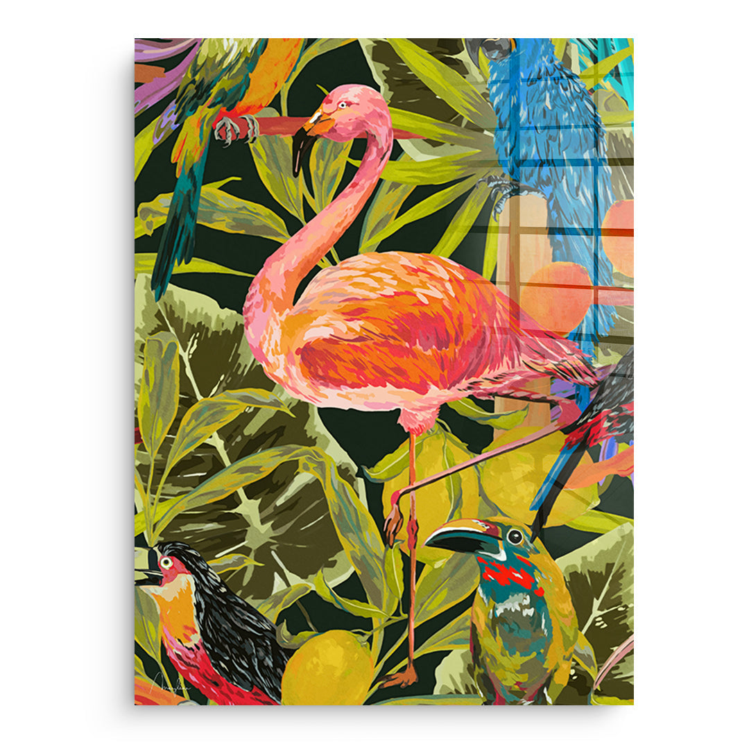 Jungle flamingo - acrylic glass