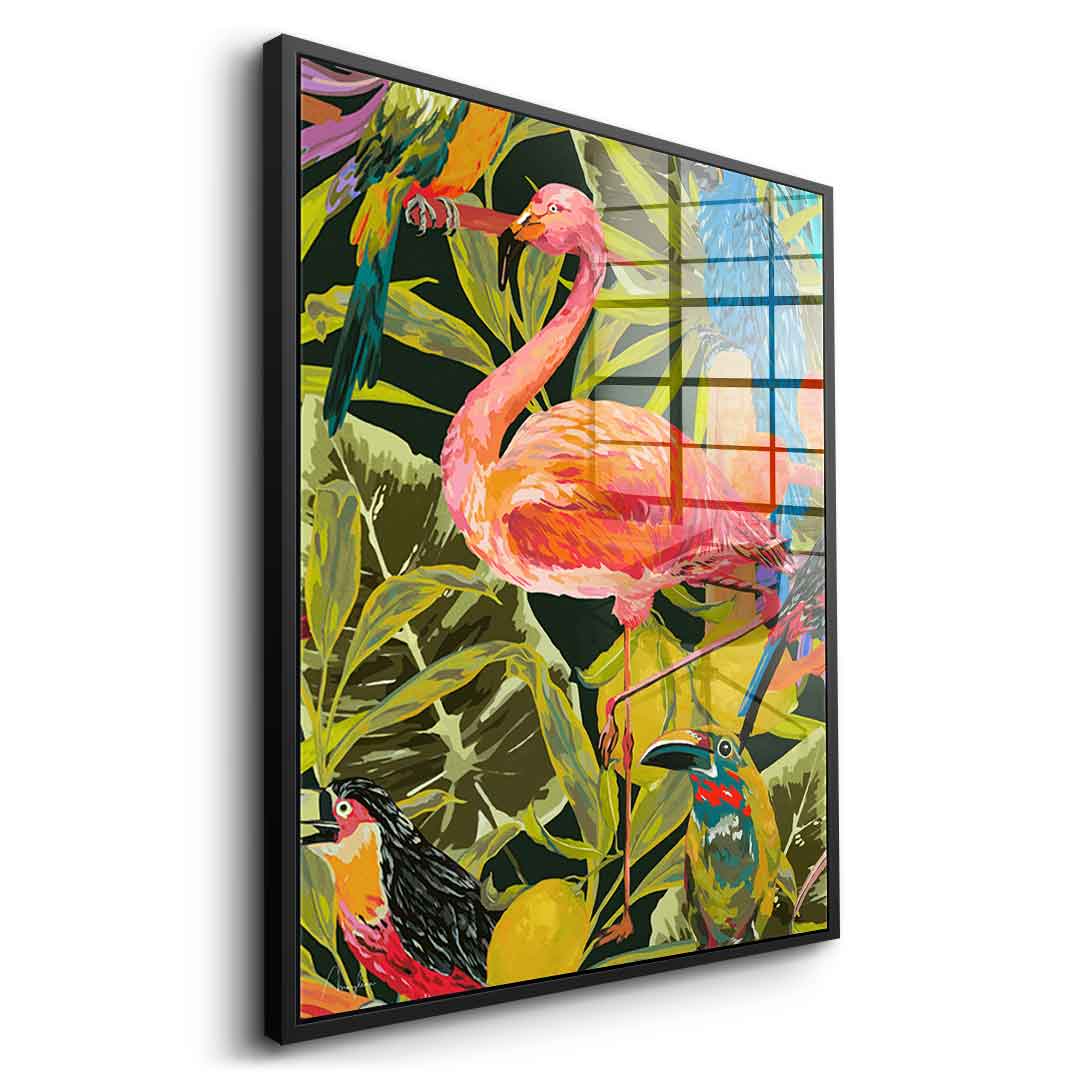 Jungle flamingo - acrylic glass