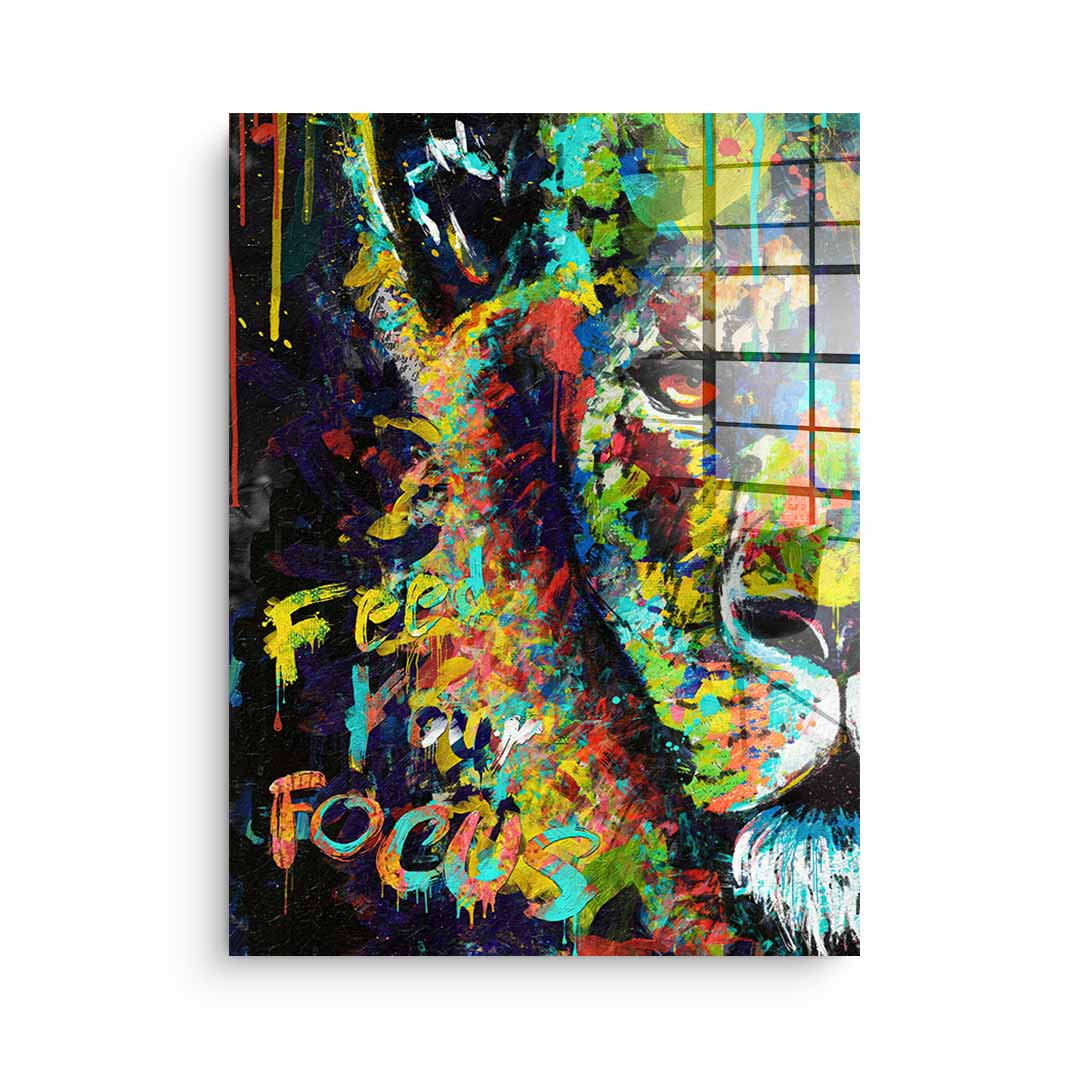 Feed your focus lion - acrylic glass