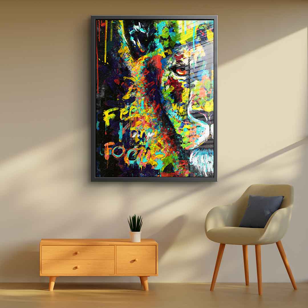 Feed your focus lion - acrylic glass