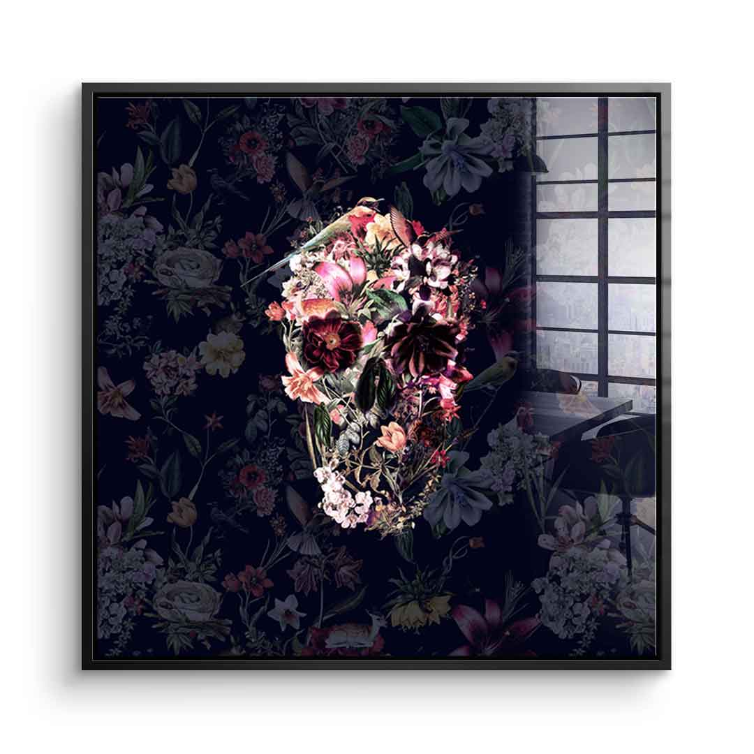 Flowers Skull - acrylic glass