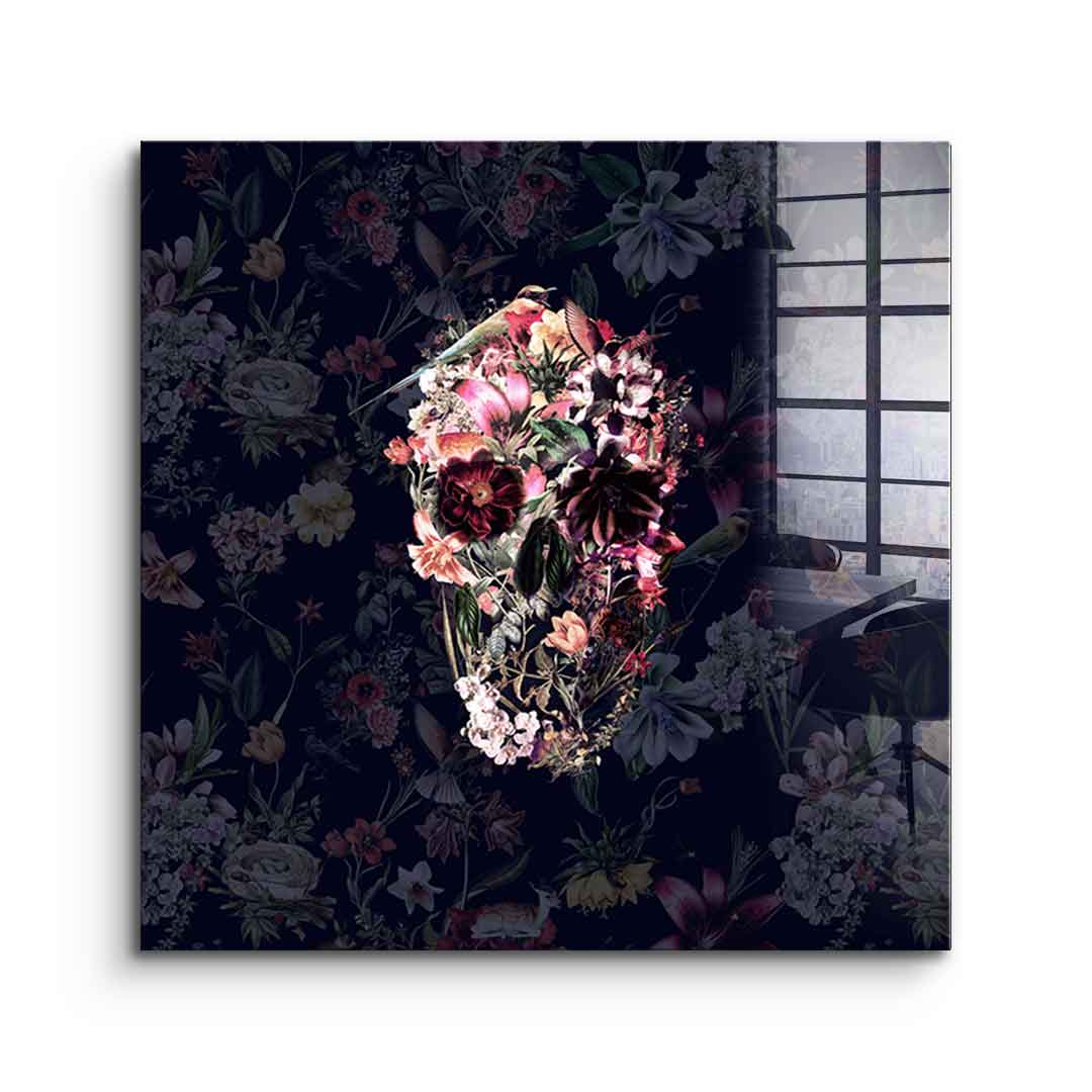 Flowers Skull - acrylic glass