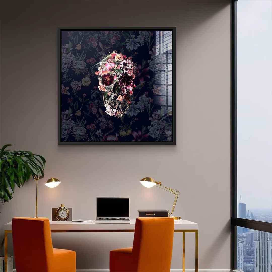 Flowers Skull - acrylic glass