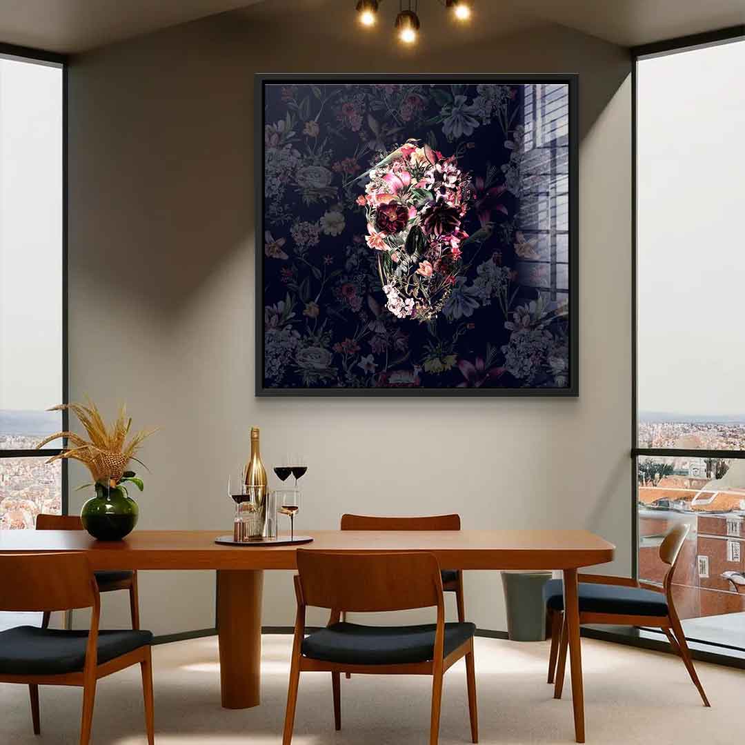 Flowers Skull - acrylic glass