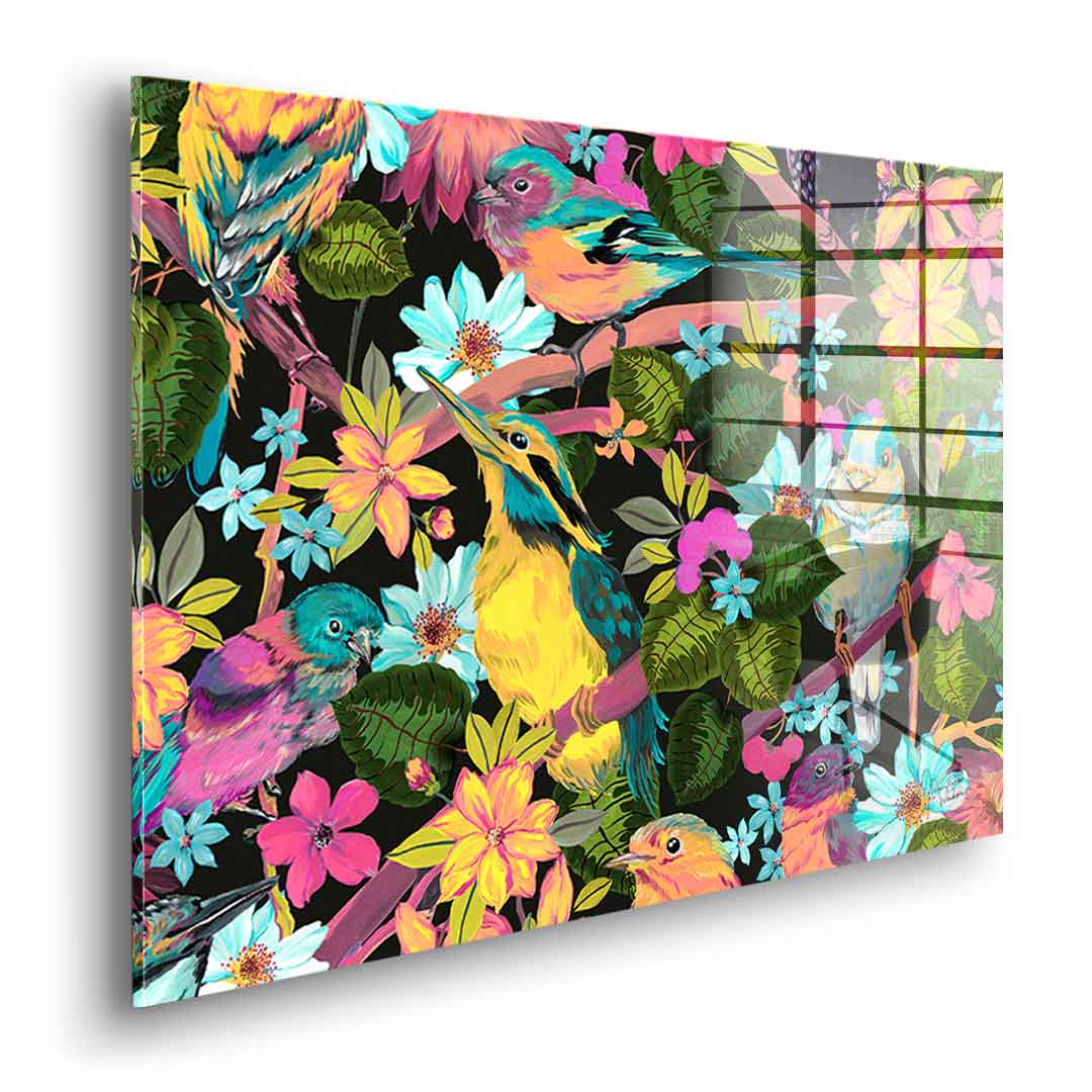 Flowers and Birds - acrylic glass