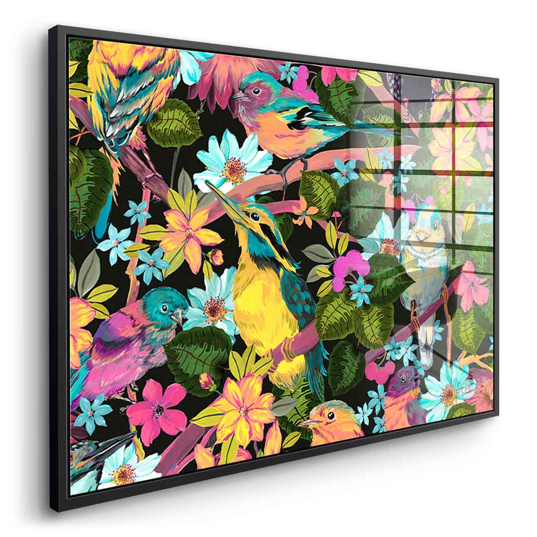 Flowers and Birds - acrylic glass