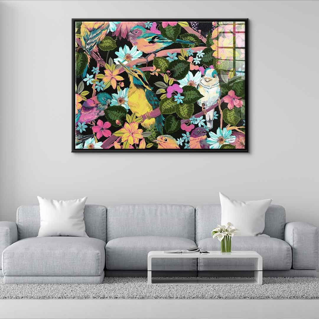 Flowers and Birds - acrylic glass