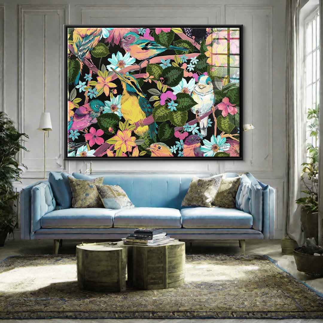 Flowers and Birds - acrylic glass