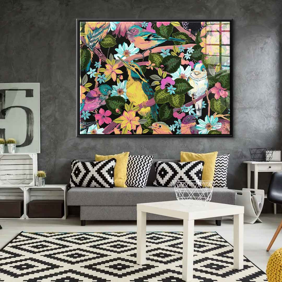 Flowers and Birds - acrylic glass