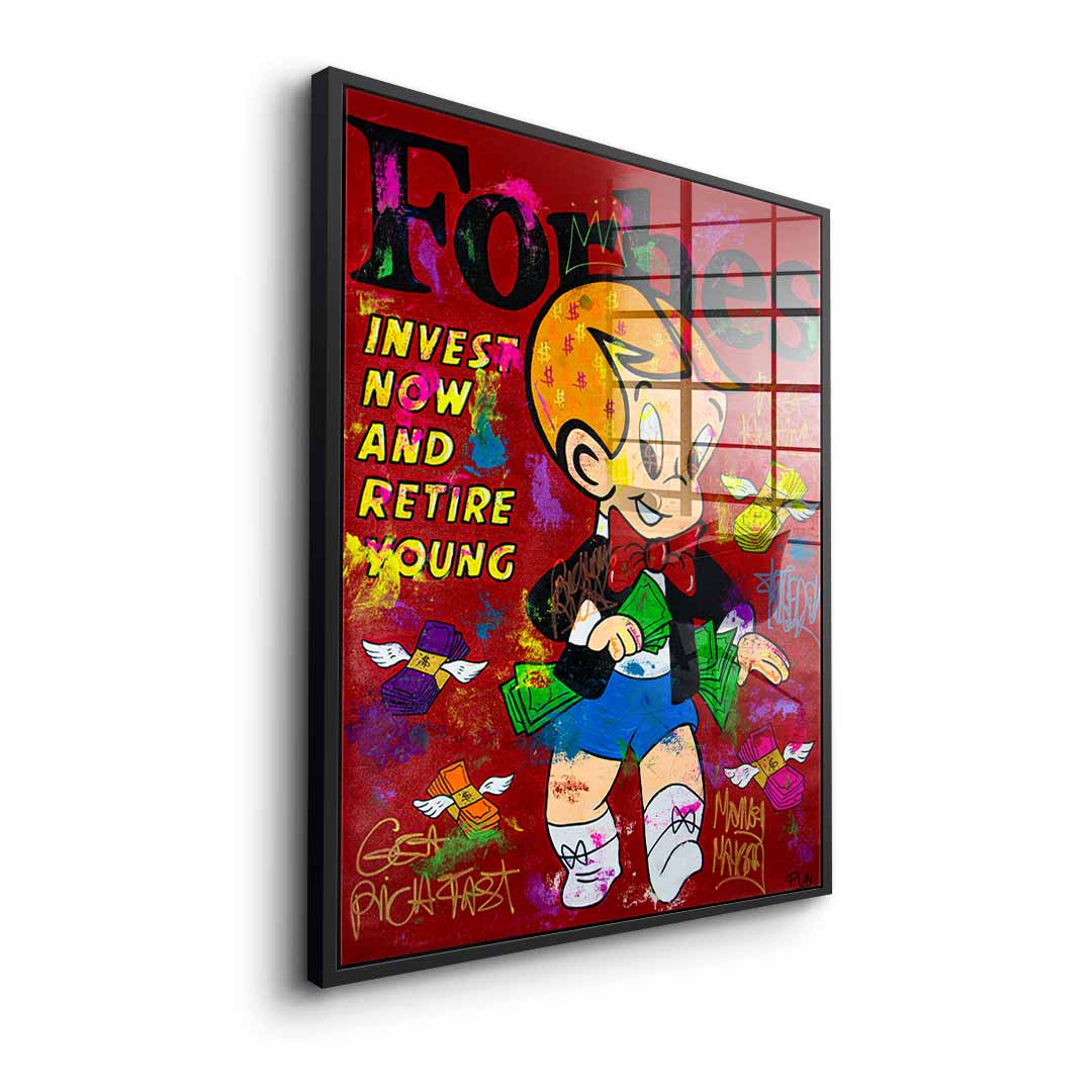 Retire young - acrylic glass