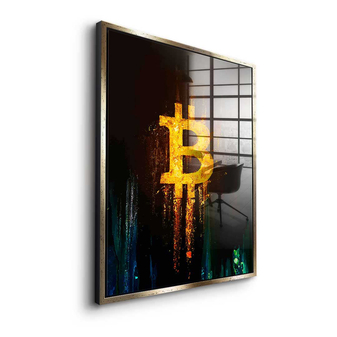 Glowing Bitcoin - acrylic glass