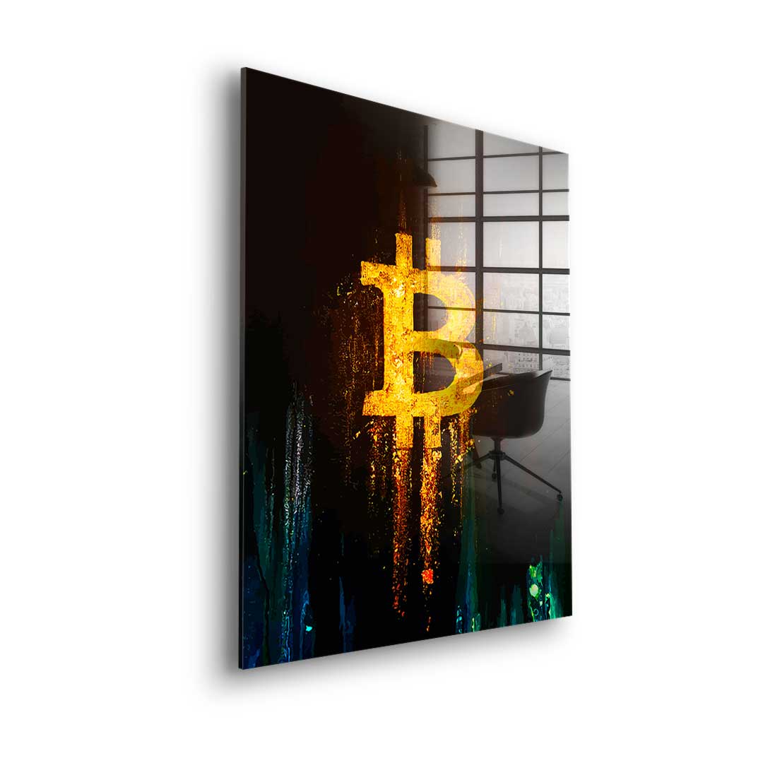 Glowing Bitcoin - acrylic glass