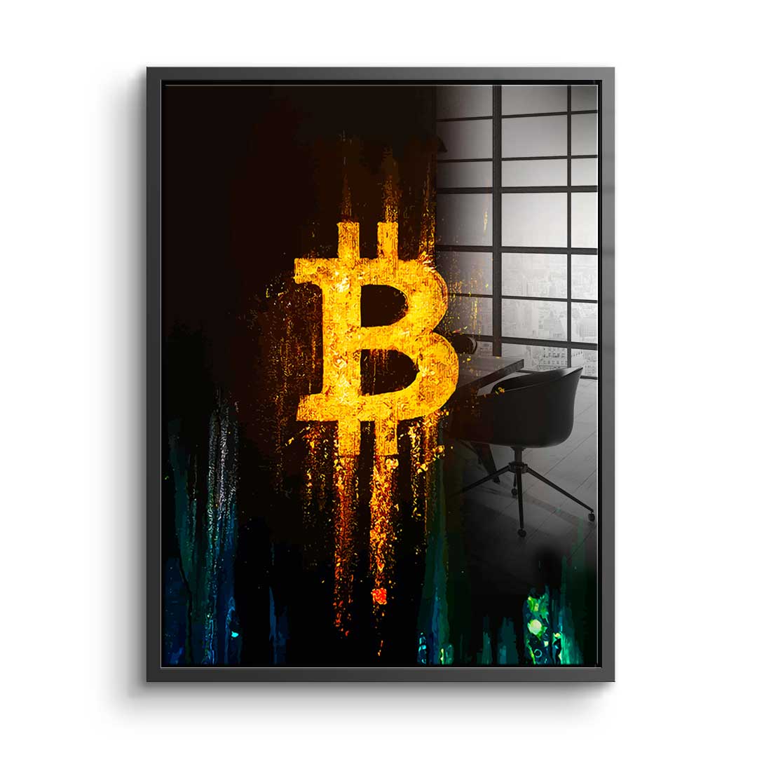 Glowing Bitcoin - acrylic glass