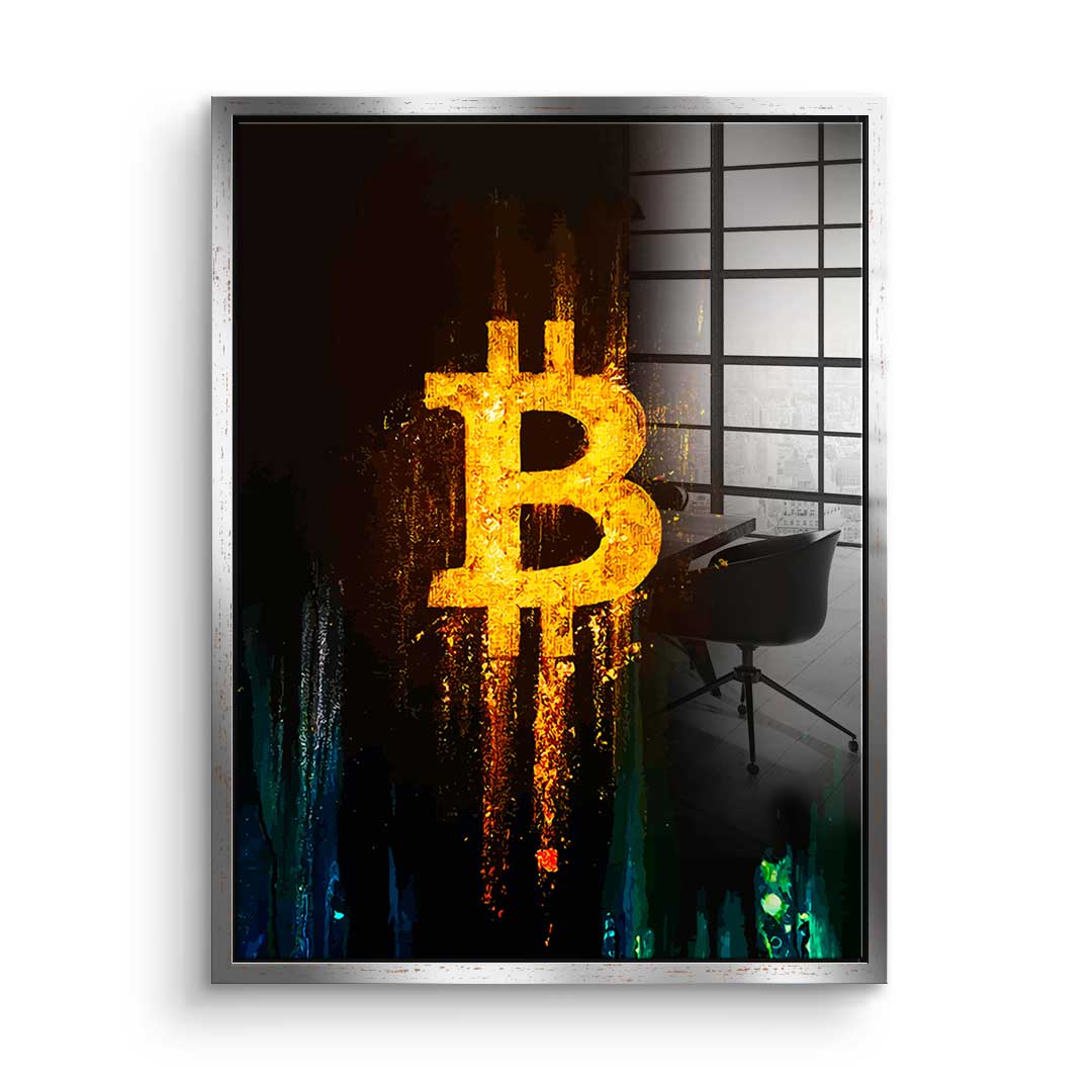 Glowing Bitcoin - acrylic glass