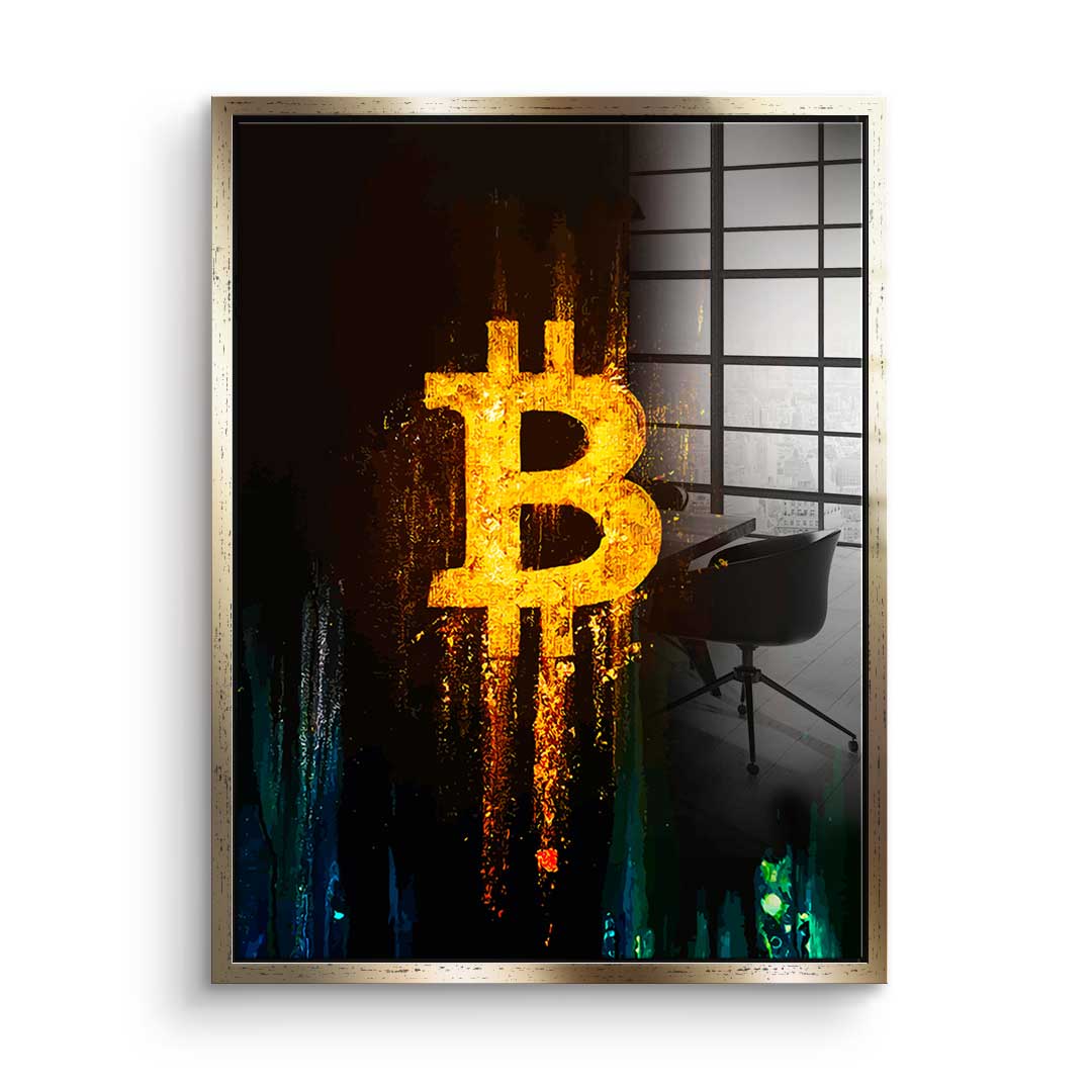 Glowing Bitcoin - acrylic glass