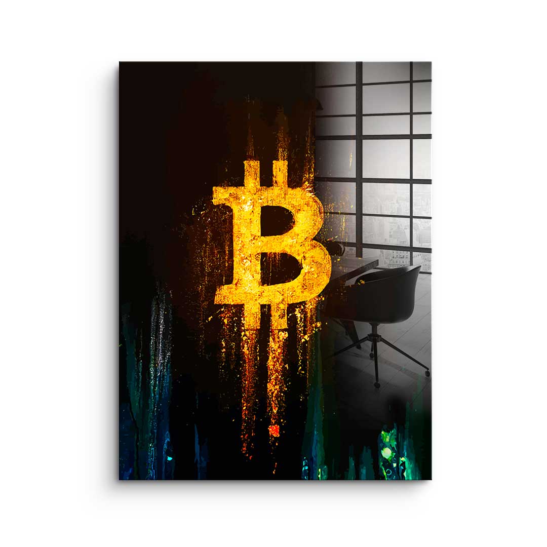 Glowing Bitcoin - acrylic glass