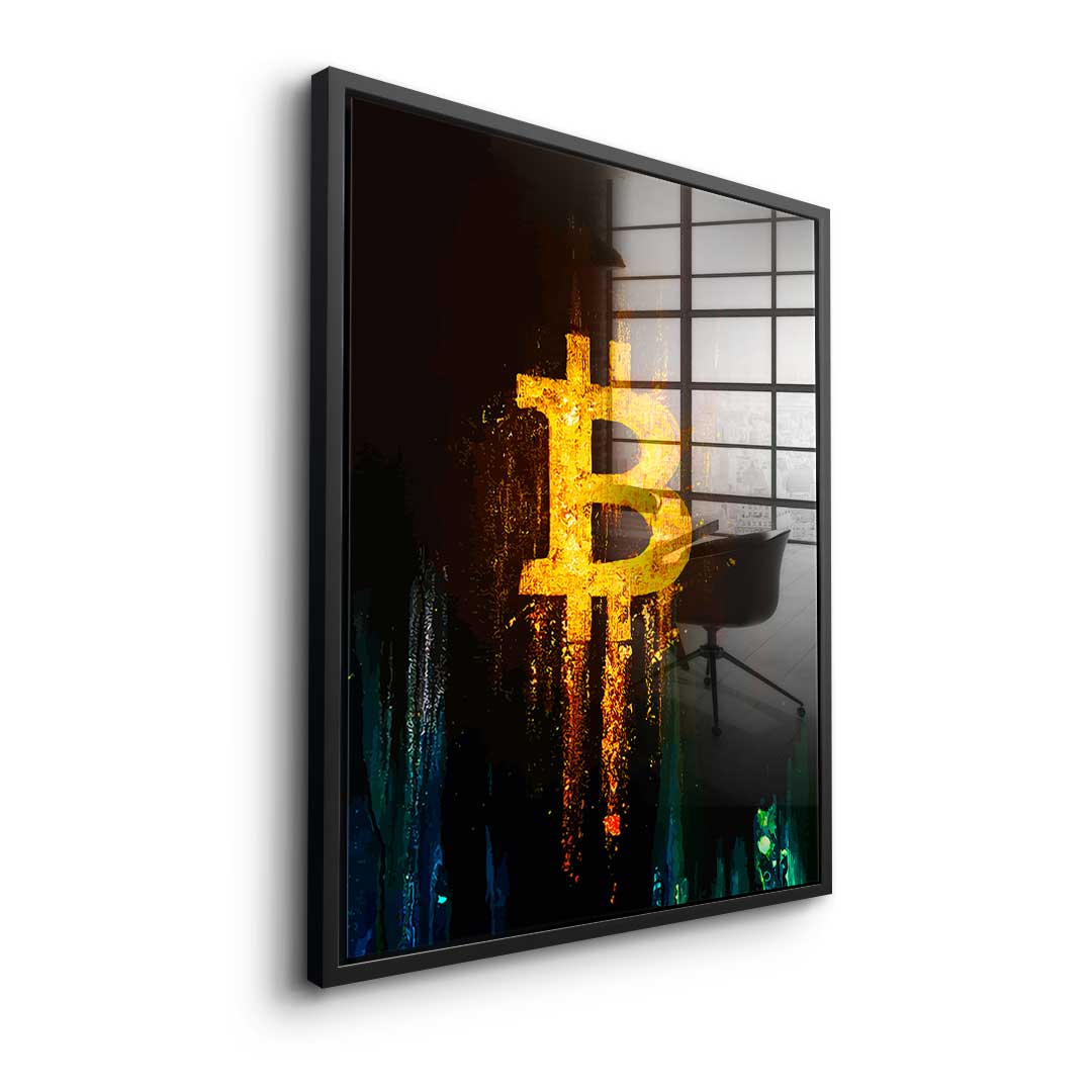 Glowing Bitcoin - acrylic glass