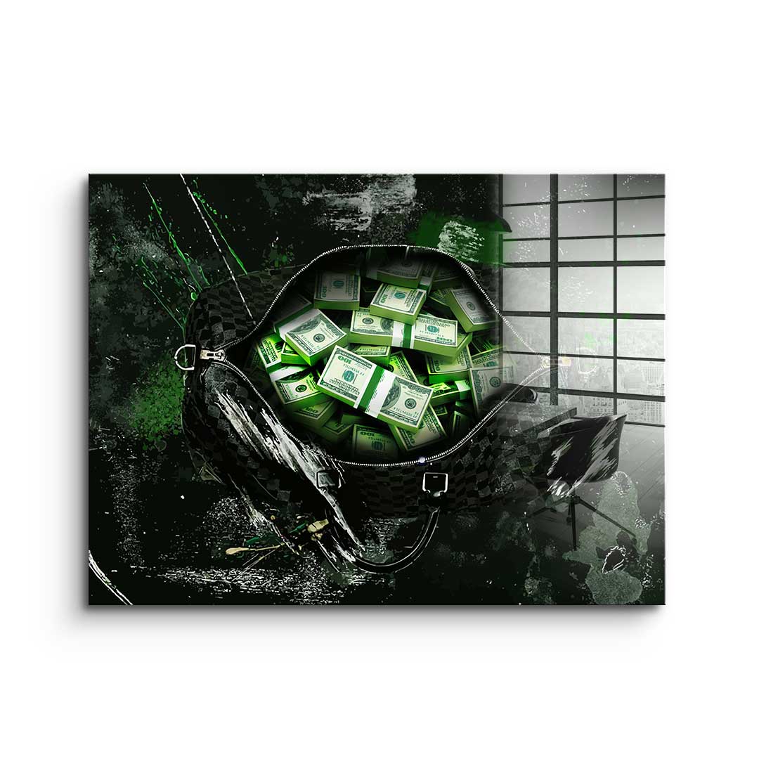 Green notes - acrylic glass