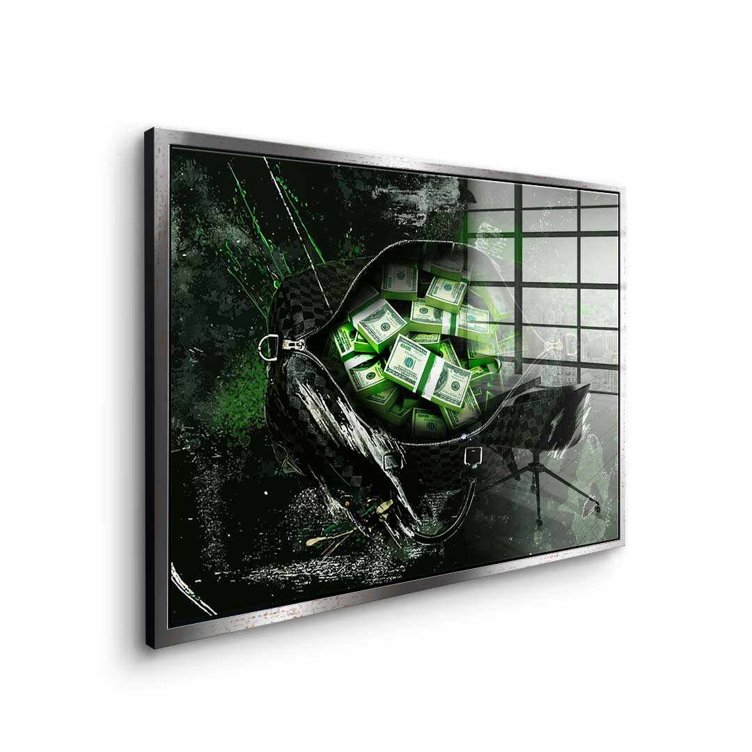 Green notes - acrylic glass