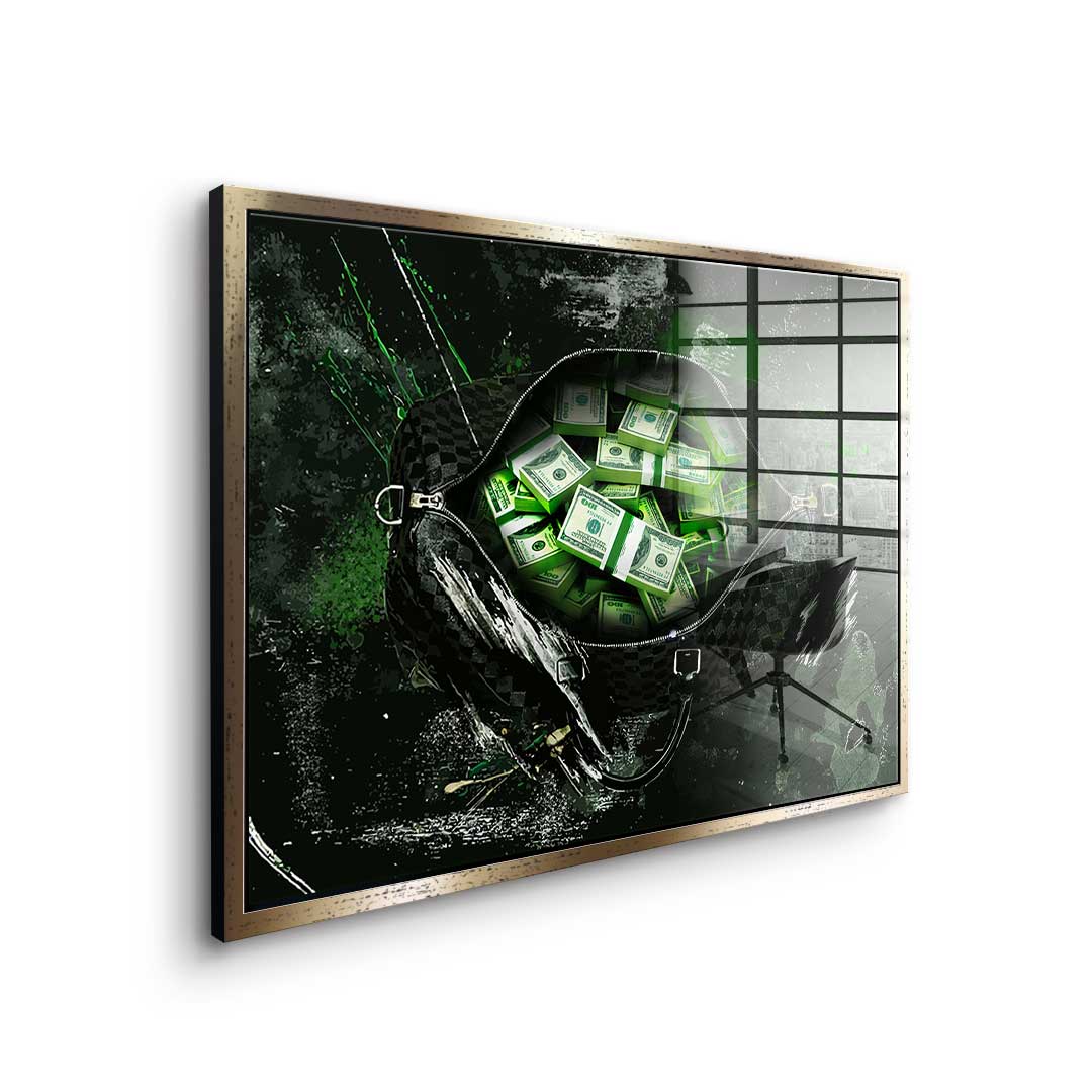 Green notes - acrylic glass