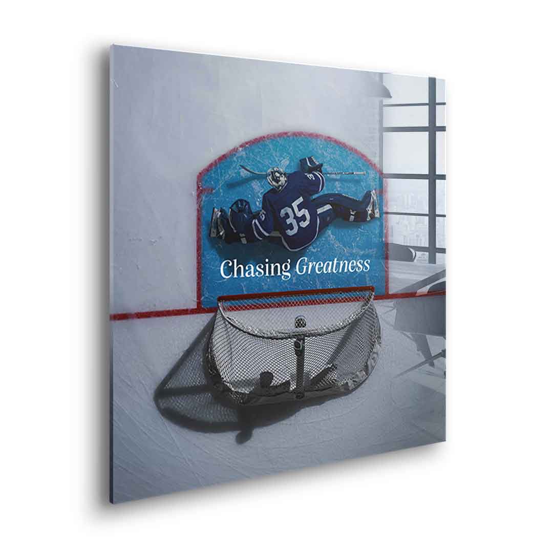 Chasing Greatness #Hokey - Square Edition -<tc>Acrylic Glass Art</tc>