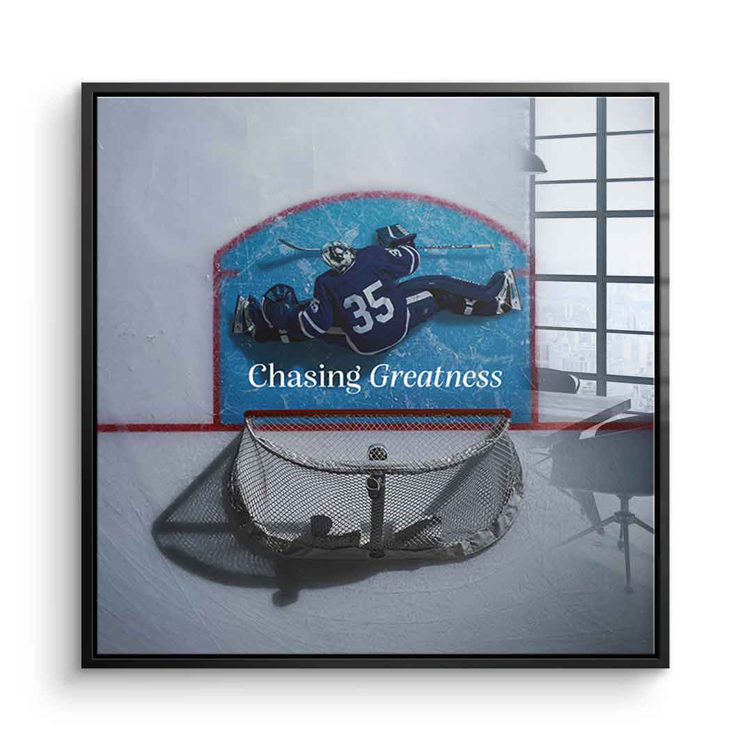 Chasing Greatness #Hokey - Square Edition -<tc>Acrylic Glass Art</tc>