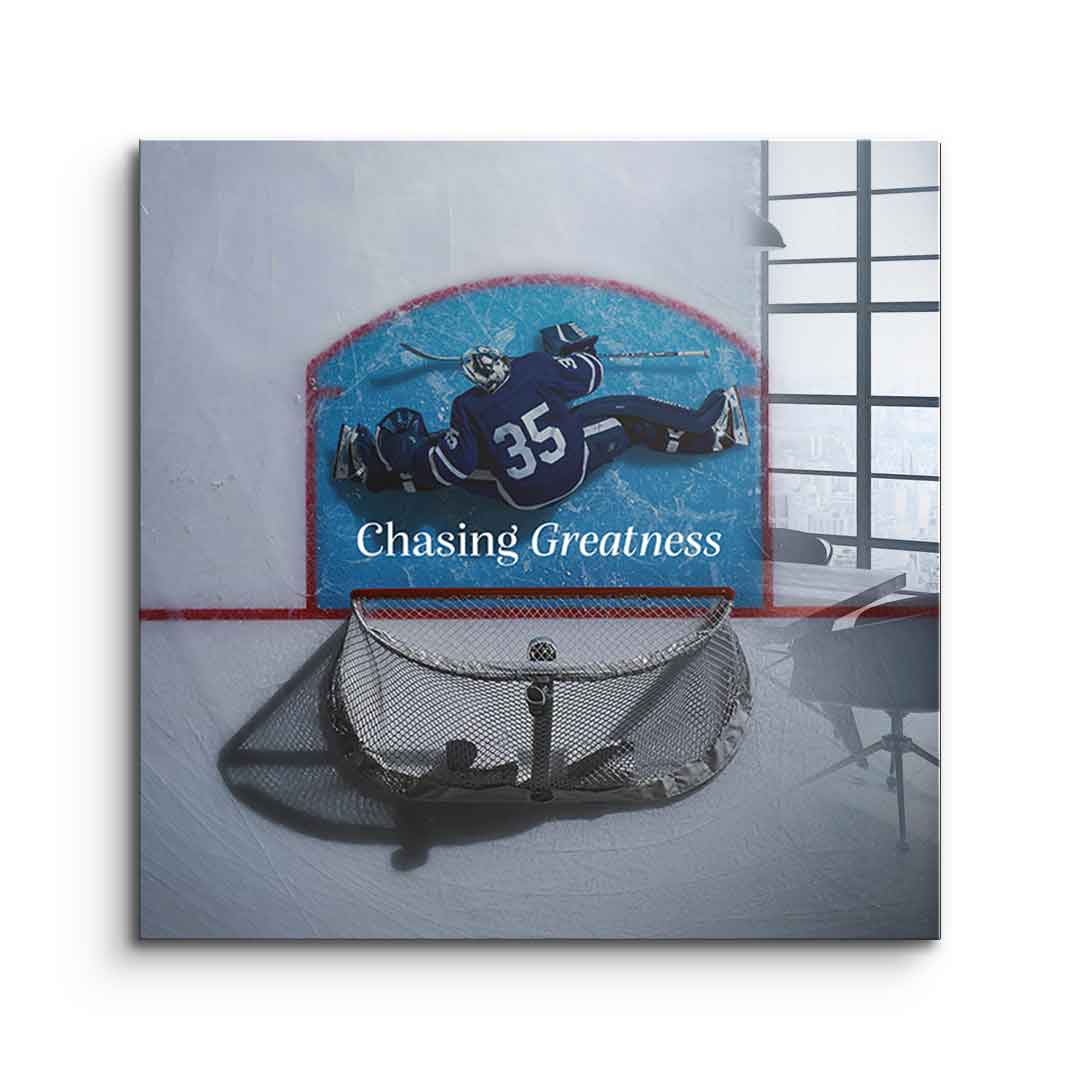 Chasing Greatness #Hokey - Square Edition -<tc>Acrylic Glass Art</tc>