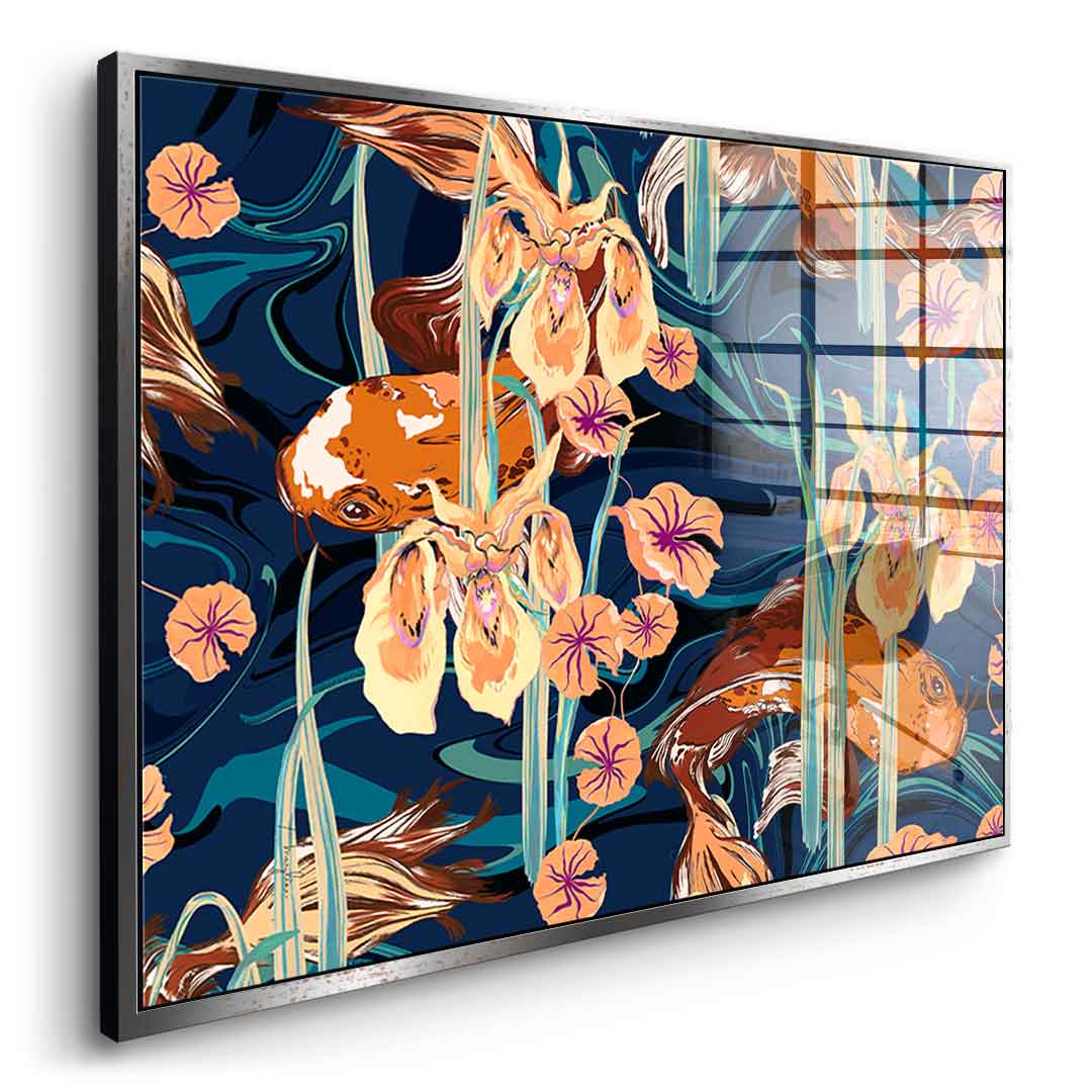 Koi Flower Spin - acrylic glass