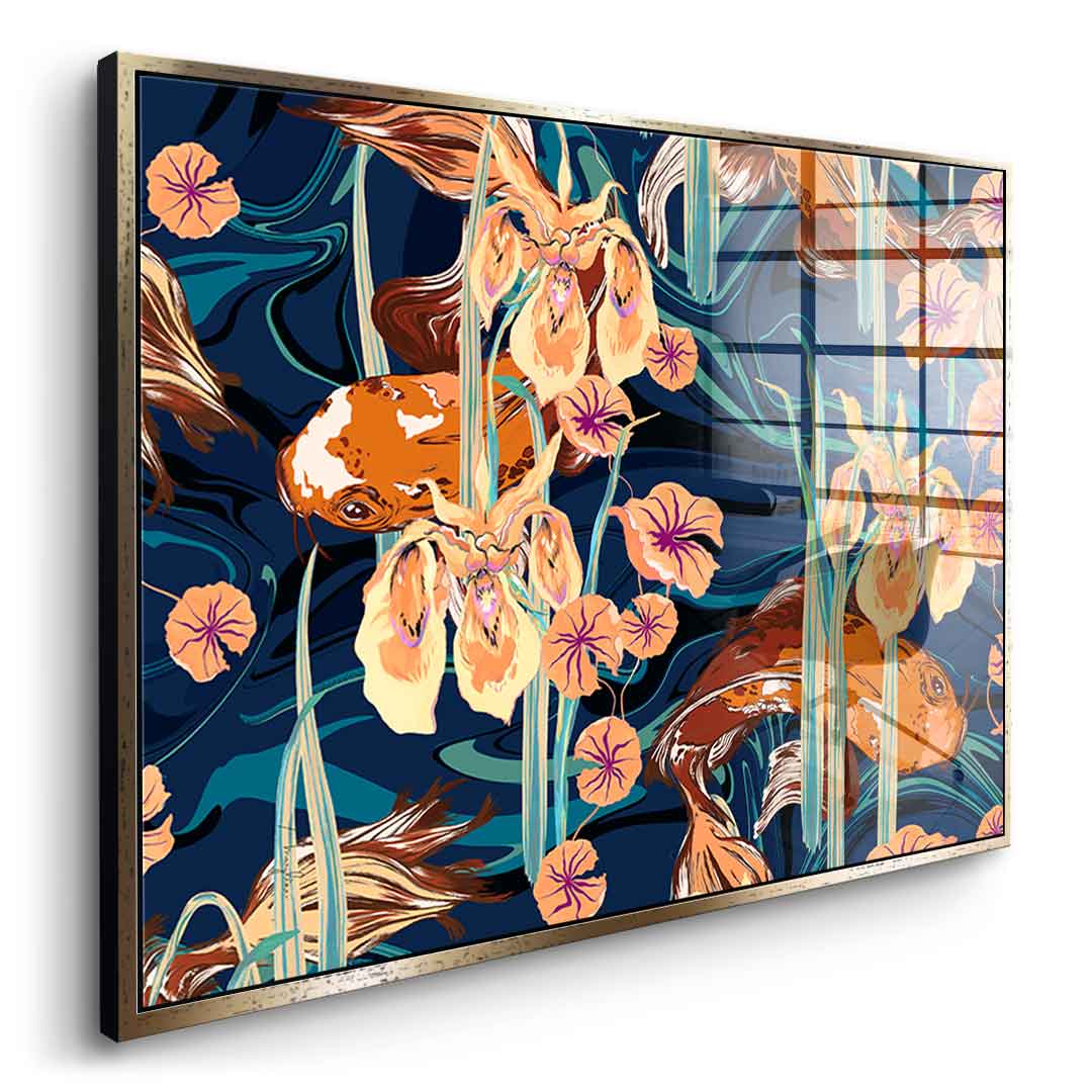 Koi Flower Spin - acrylic glass