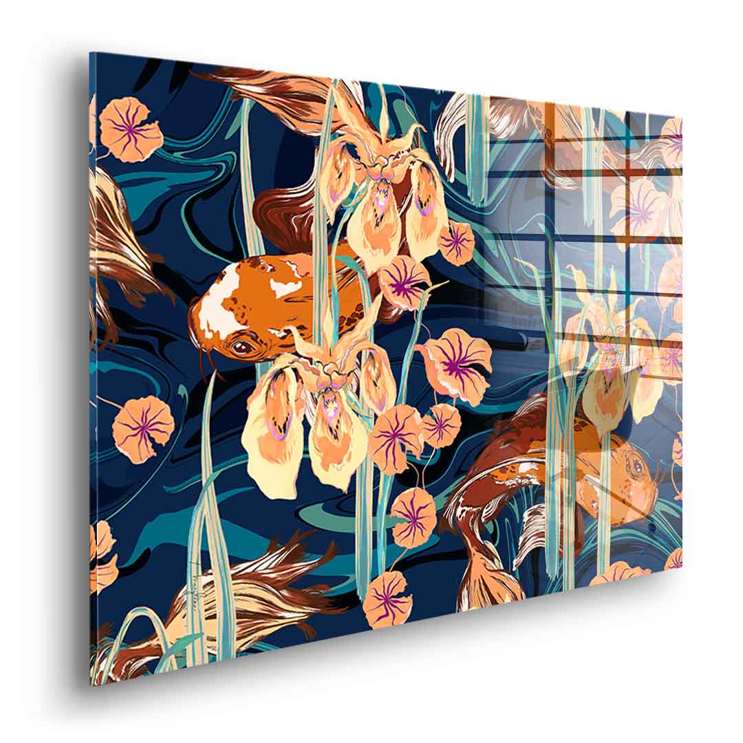 Koi Flower Spin - acrylic glass