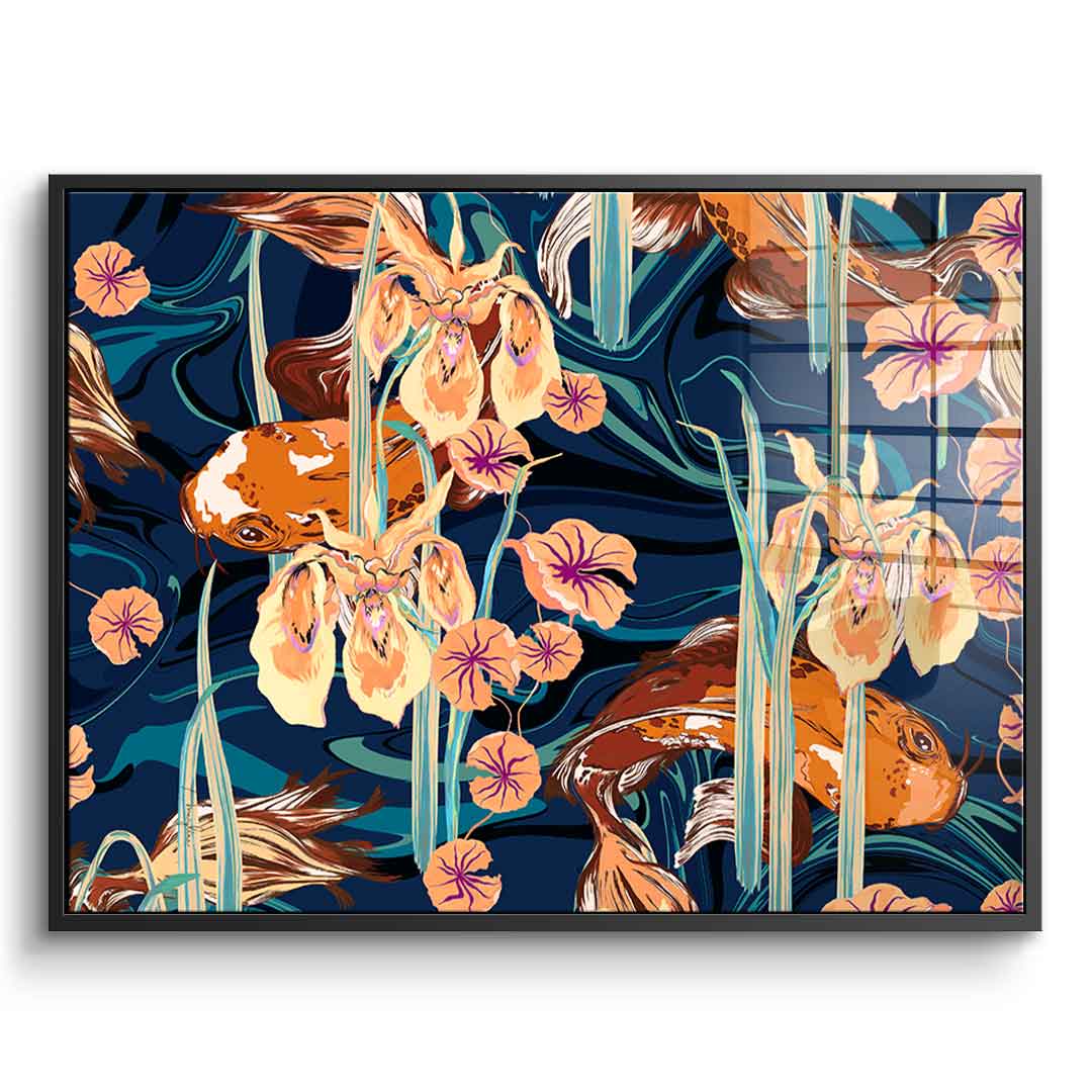 Koi Flower Spin - acrylic glass