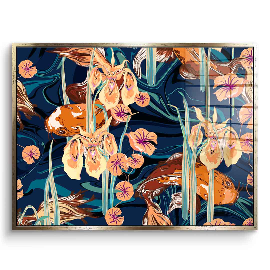 Koi Flower Spin - acrylic glass